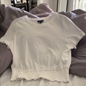 cropped and fitted white top